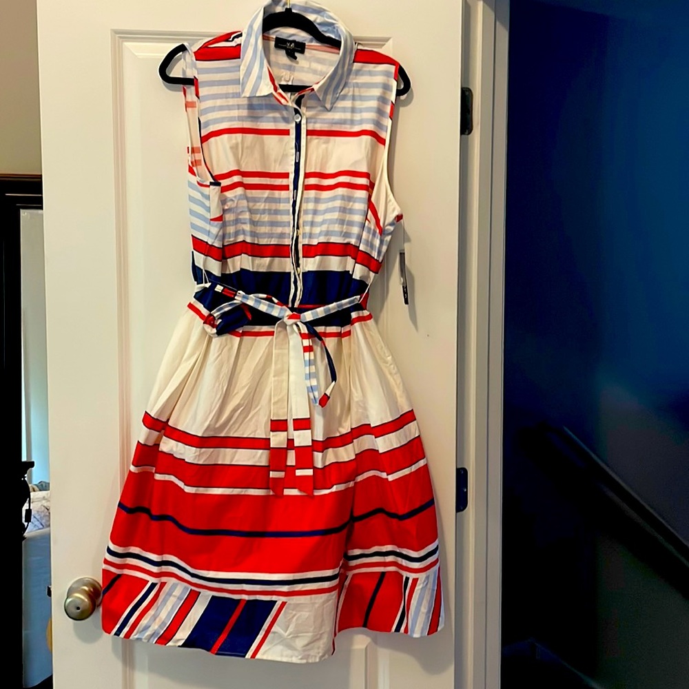 Get Ready for the backyard barbecue with this Red-White and Blue summer dress!